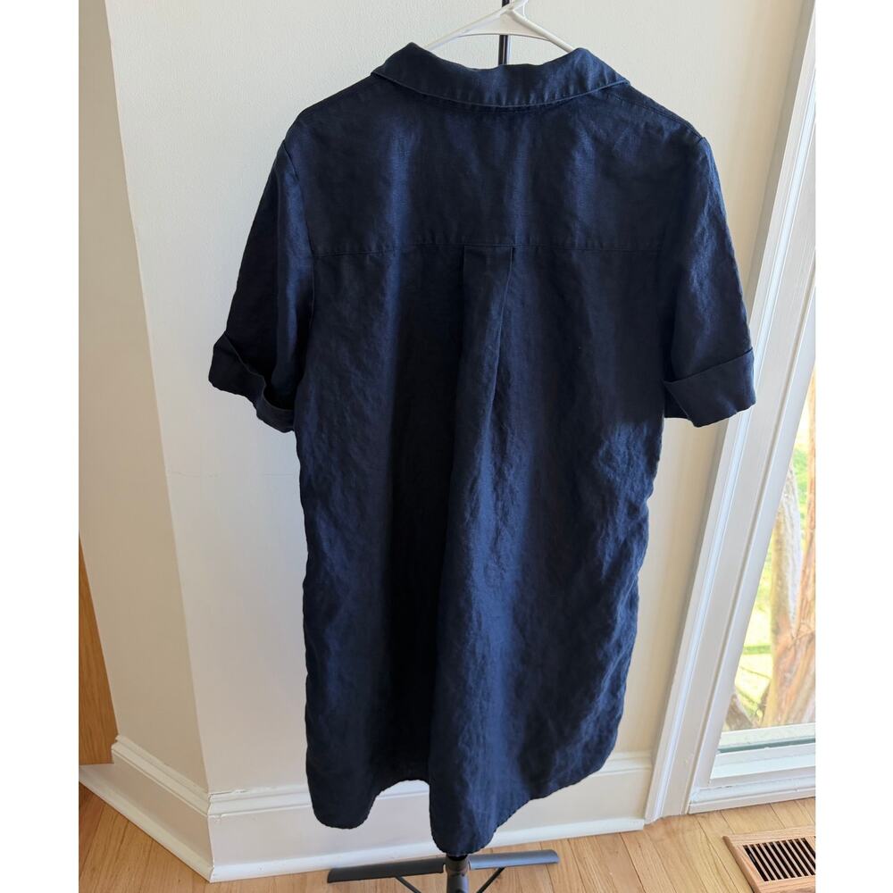 Chico's 100% Linen Navy Shift Dress Size US 12 - Picture 2 of 4